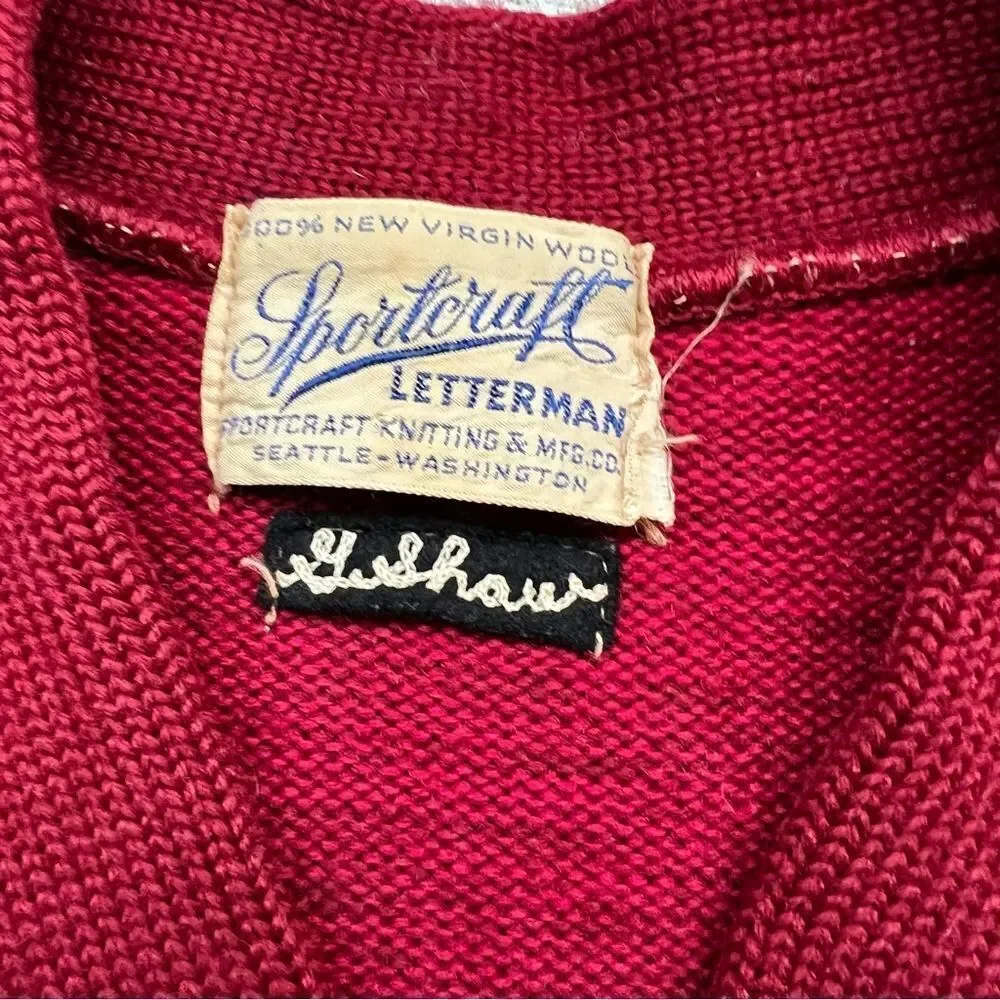 Vintage 1960s Wool Letterman Sweater Men's S